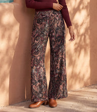 Velvet Burnout Wide-Leg Pants