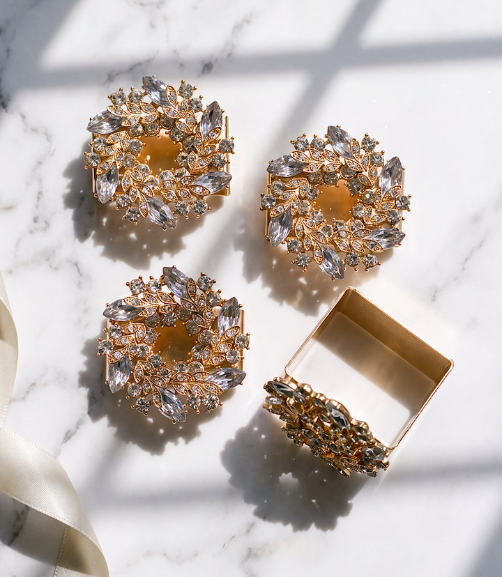 Jeweled Wreath Napkin Rings, Set Of 4