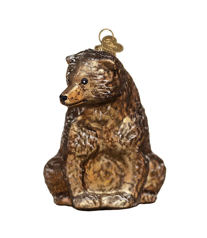 Vintage Bear Glass Ornament