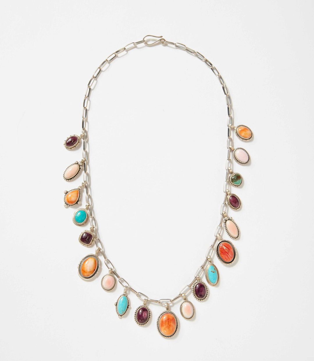 Turquoise, Spiny Oyster, Pink Conch Necklace