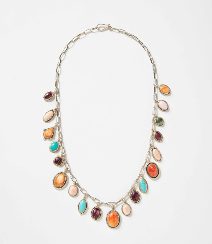 Turquoise, Spiny Oyster, Pink Conch Necklace