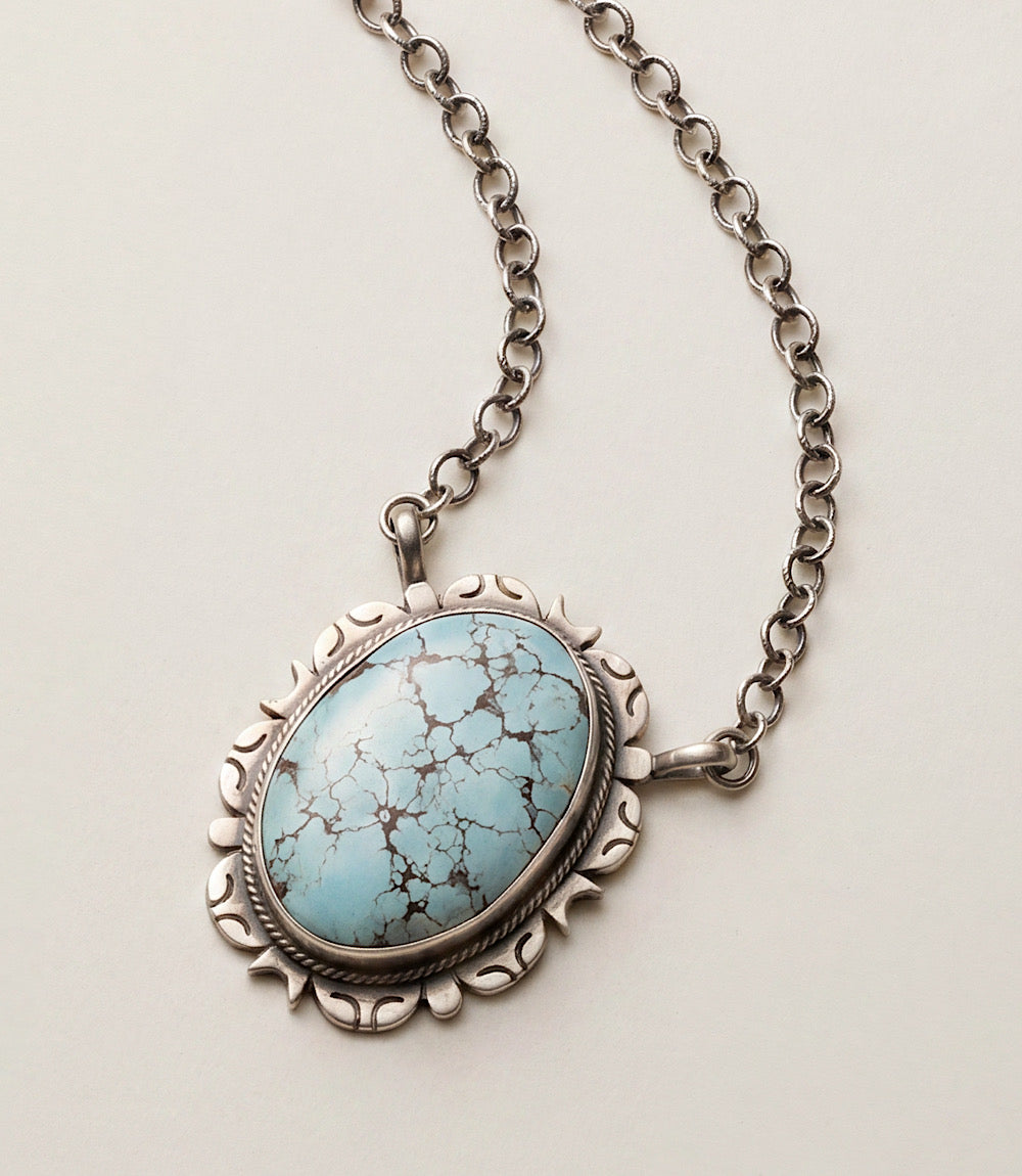Embellished Turquoise Pendant Necklace