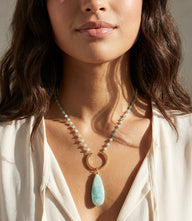 Amazonite Teardrop Beaded Necklace
