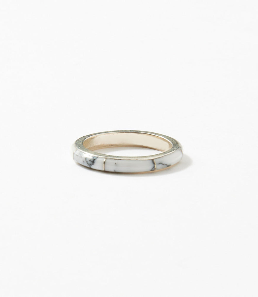 White Buffalo Inlay Ring
