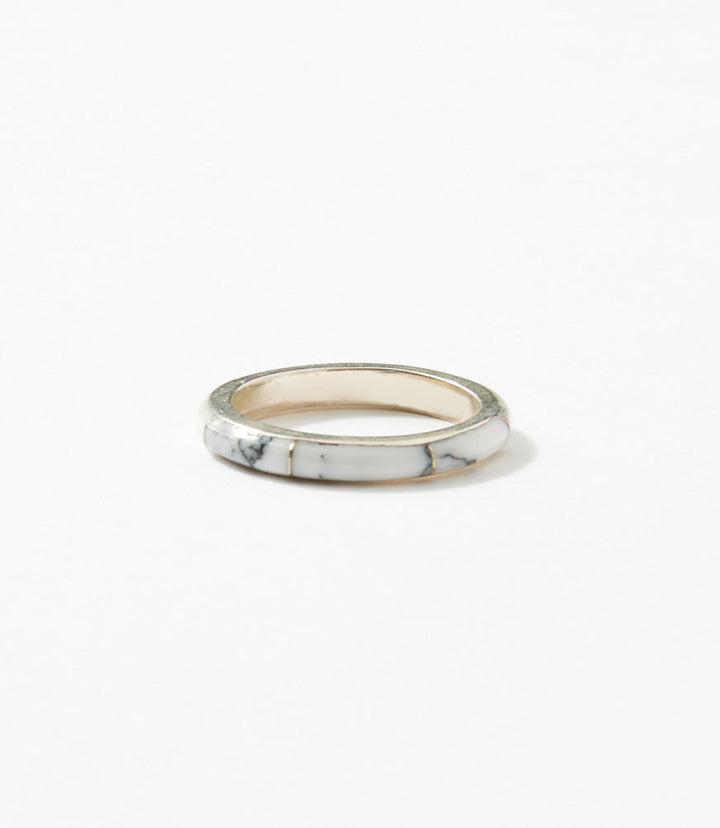 White Buffalo Inlay Ring