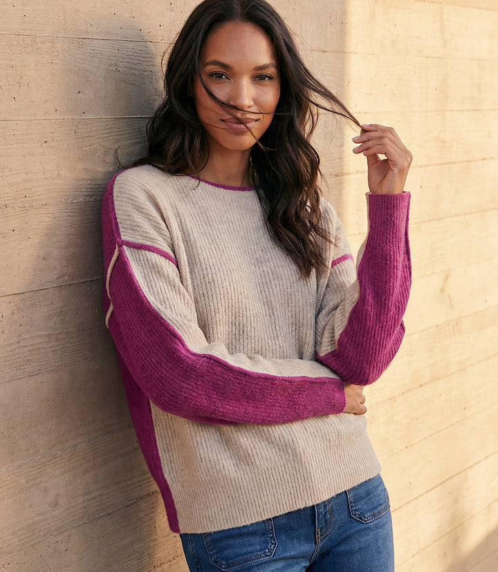 Colorblock Crewneck Sweater