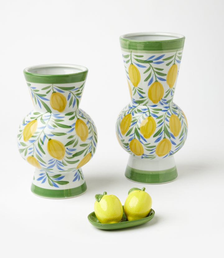 Hand-Painted Small Lemon Vase