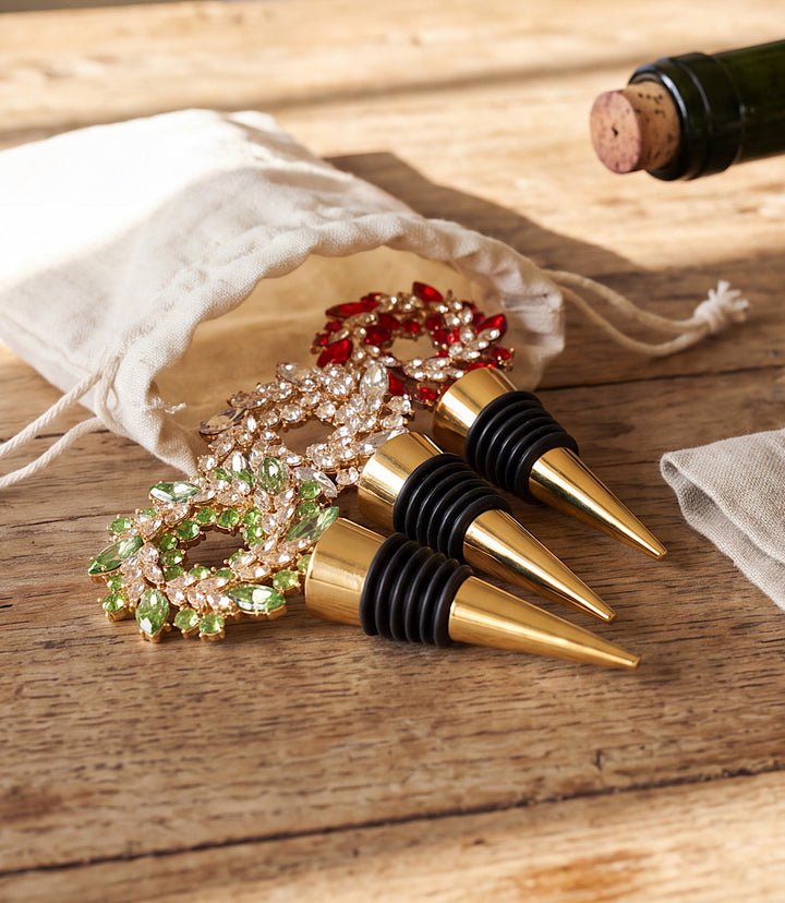 Jeweled Wreath Bottle Stopper