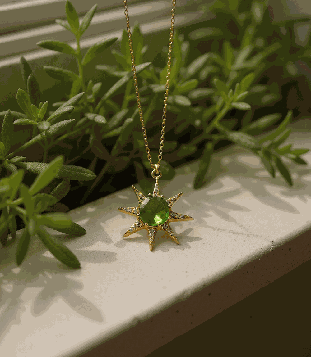 Cabochon Sun Necklace