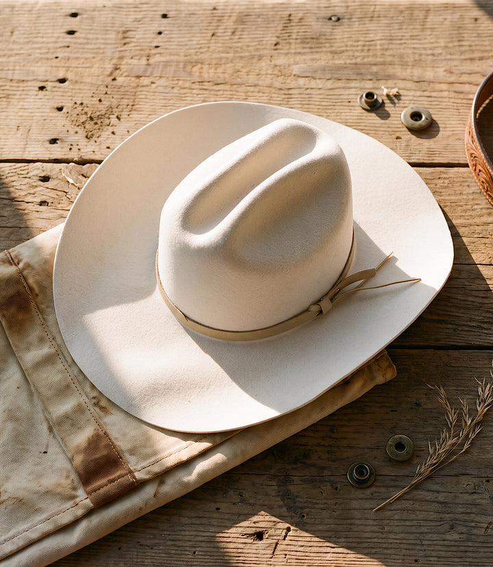 Wool Cowboy Hat With Leather Belt
