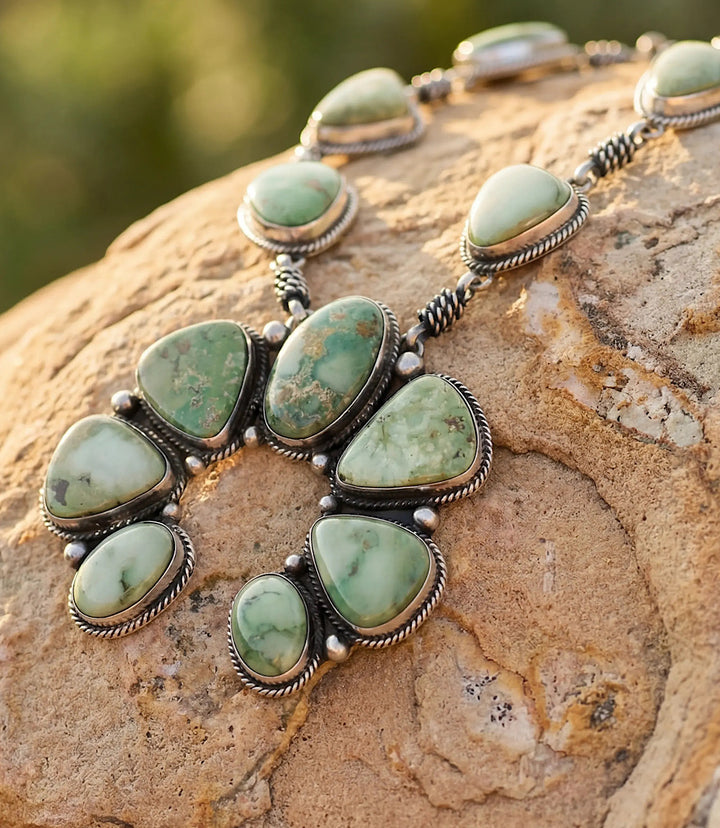 Nevada Turquoise Squash Blossom Necklace
