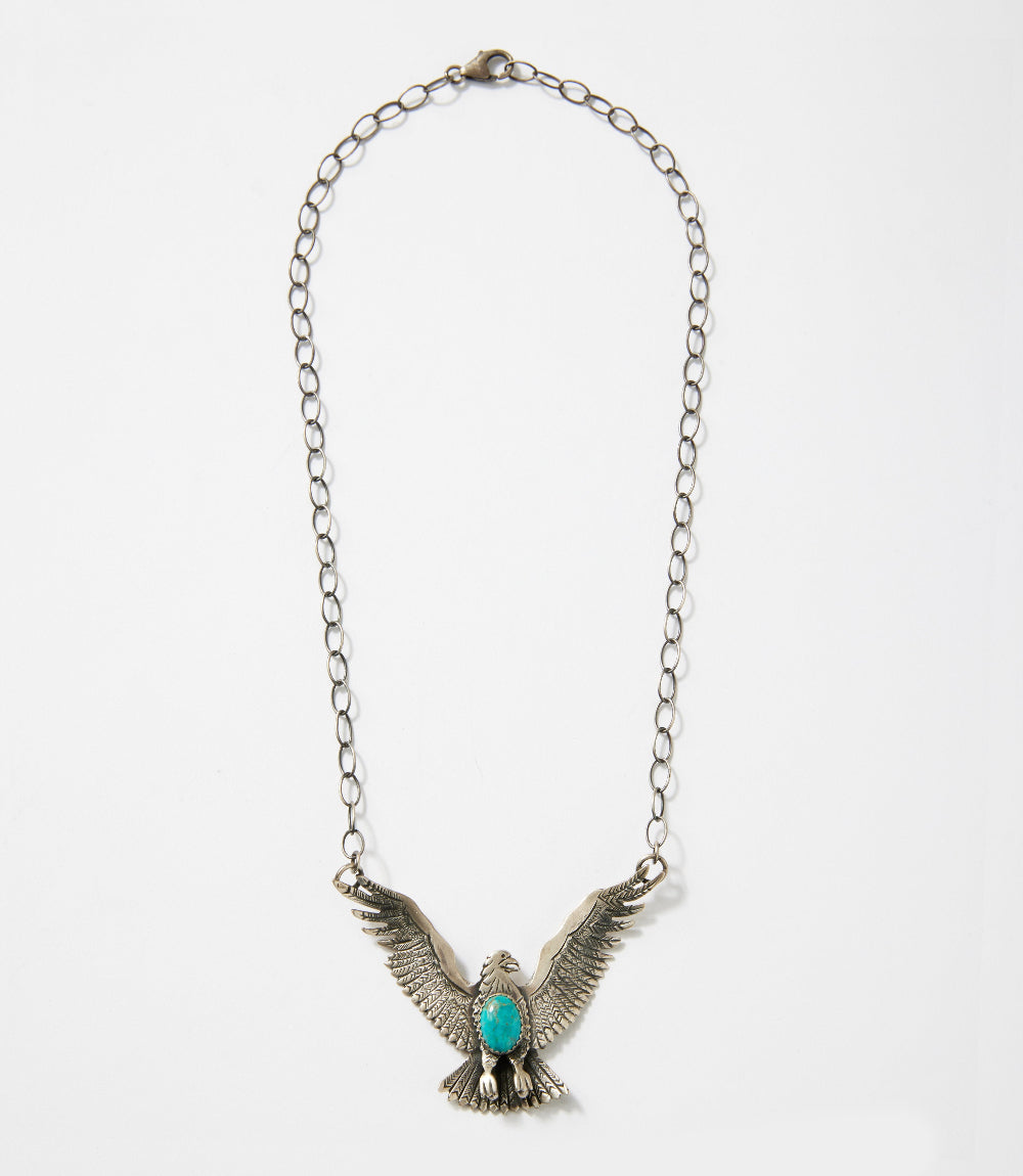 Kingman Turquoise Sterling Silver Eagle Necklace