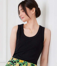 Ribbed scoop neck tank top with slim fit and sleeveless design in soft cotton modal knit