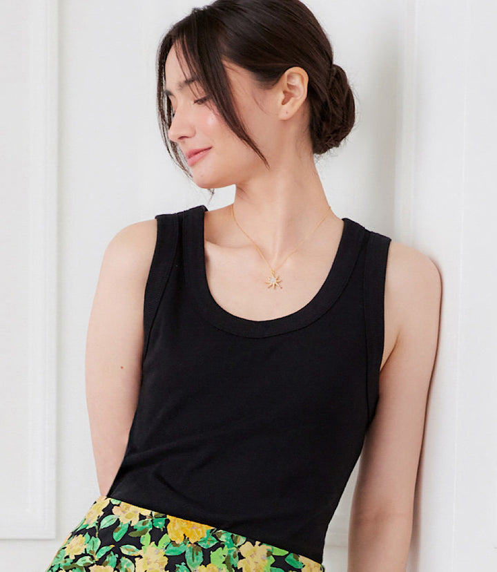 Ribbed Scoop Neck Tank