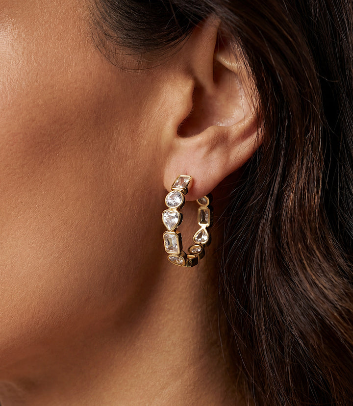 Gemstone Hoop Earrings