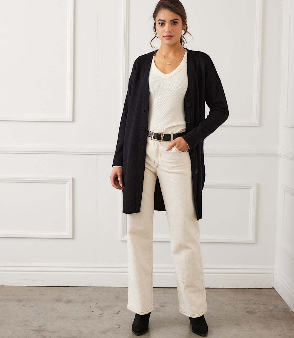 Long Sleeve Shirttail Cardigan