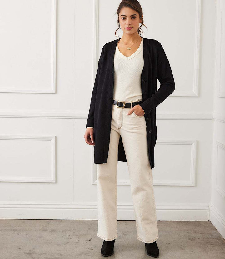 Long Sleeve Shirttail Cardigan