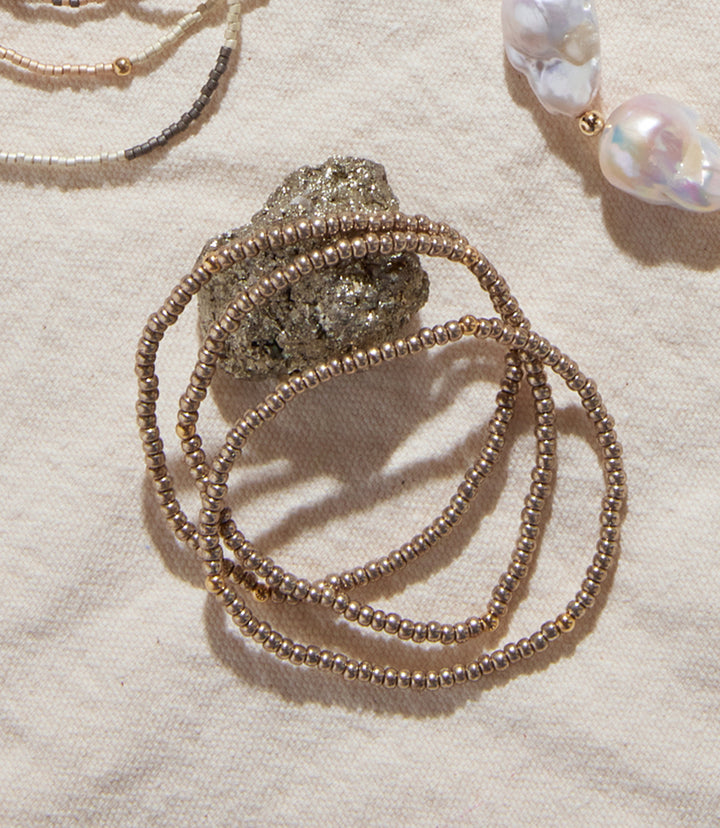 Beaded Crystal Bracelets, Set Of 3