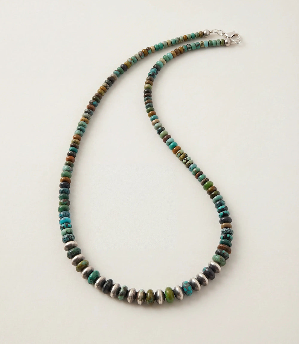 Sterling Silver Turquoise Beaded Necklace