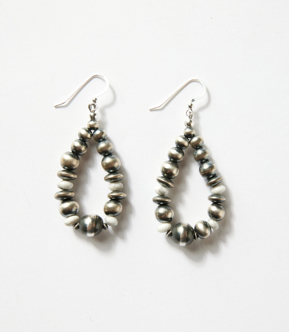 White Buffalo And Navajo Pearl Heart Necklace And Earring Set