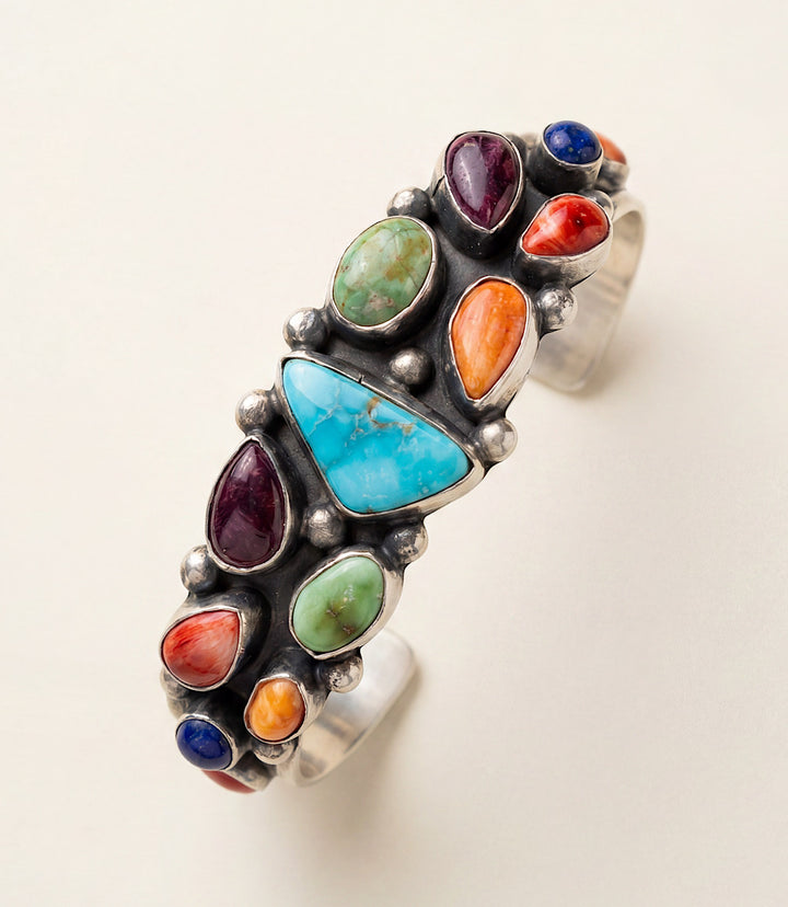 Multi-Stone Turquoise Cuff Bracelet