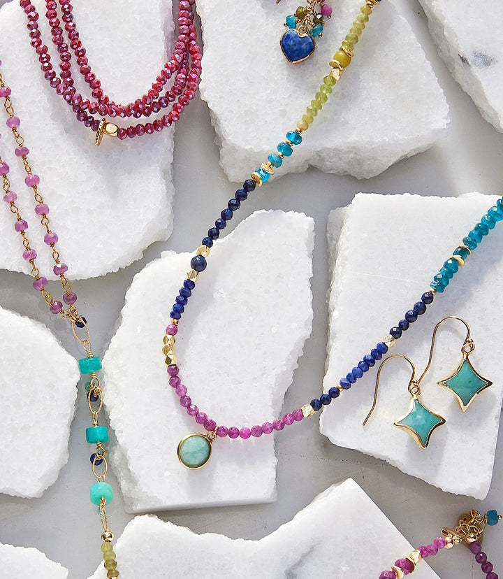 Aurora Beaded Gemstone Necklace