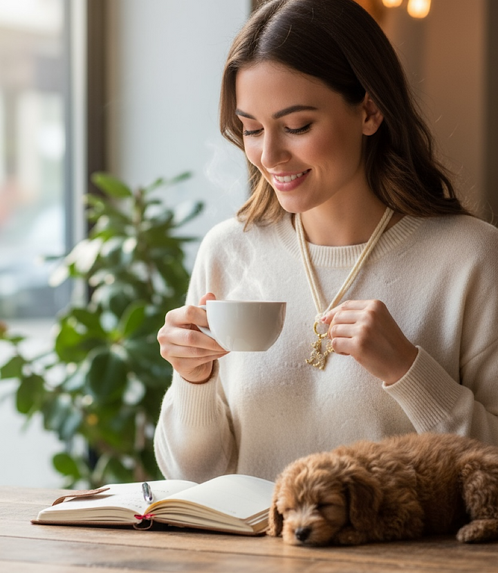 Pavé Dog And Paw Cord Necklace