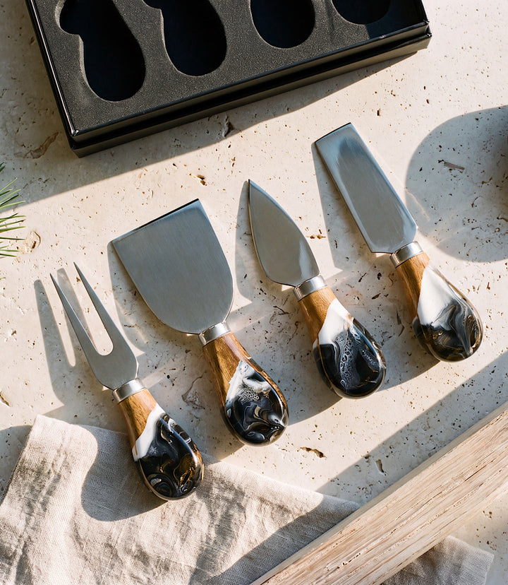 Resin Coated Wooden Cheese Knife Set
