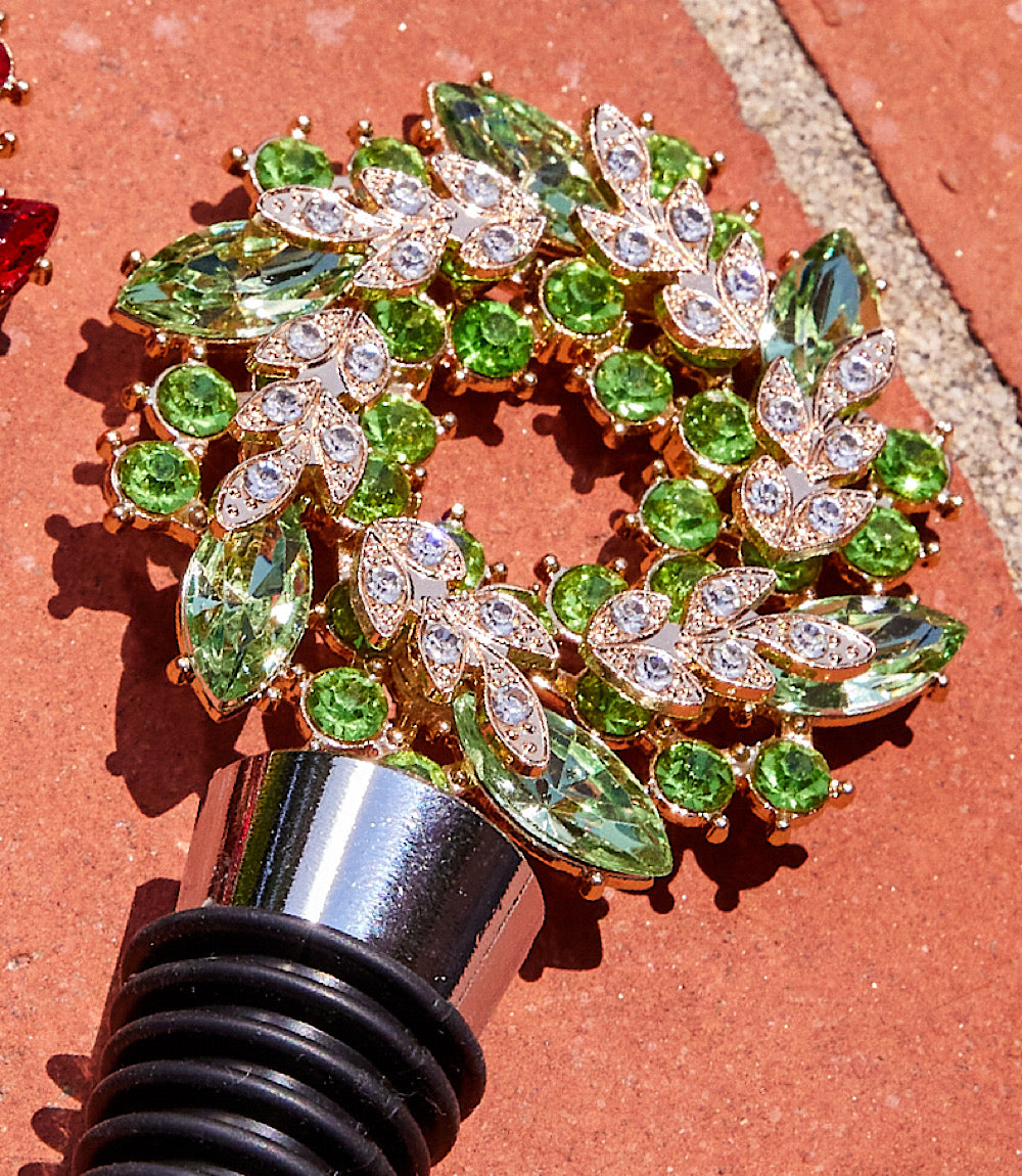 Jeweled Wreath Bottle Stopper
