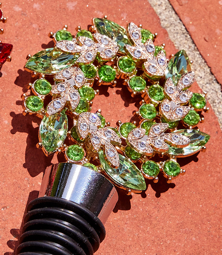 Jeweled Wreath Bottle Stopper