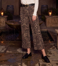 Corduroy Cropped Wide-Leg Pants