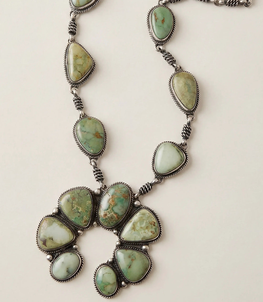 Nevada Turquoise Squash Blossom Necklace