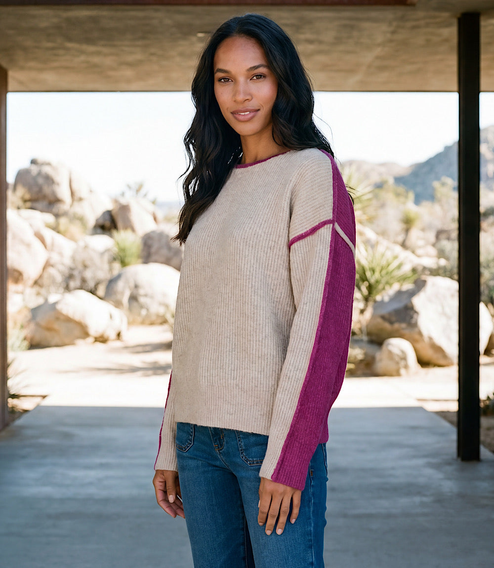 Colorblock Crewneck Sweater