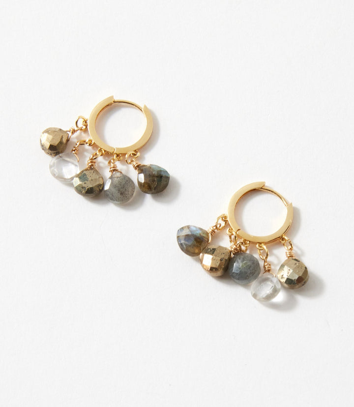 Gemstone Huggie Earrings