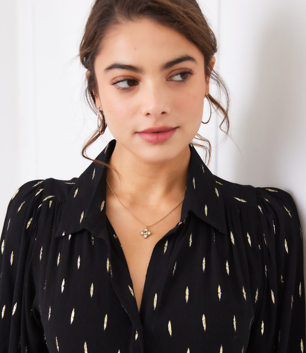 Long Sleeve Tie-Front Top