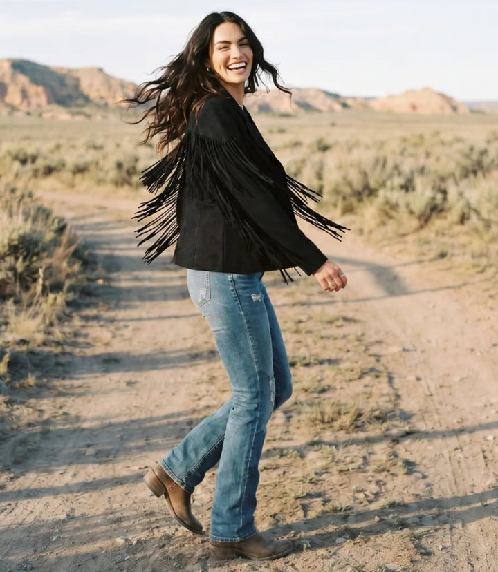 Long Sleeve Fringe Jacket