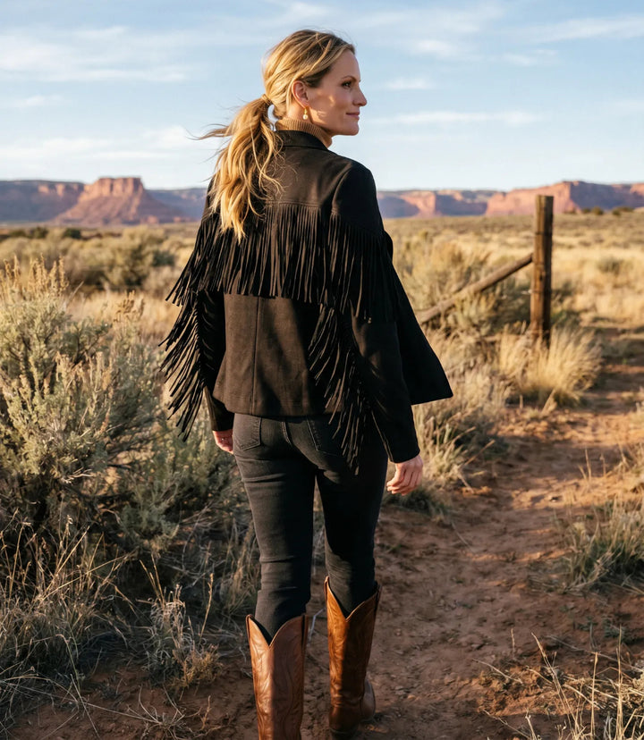 Long Sleeve Fringe Jacket