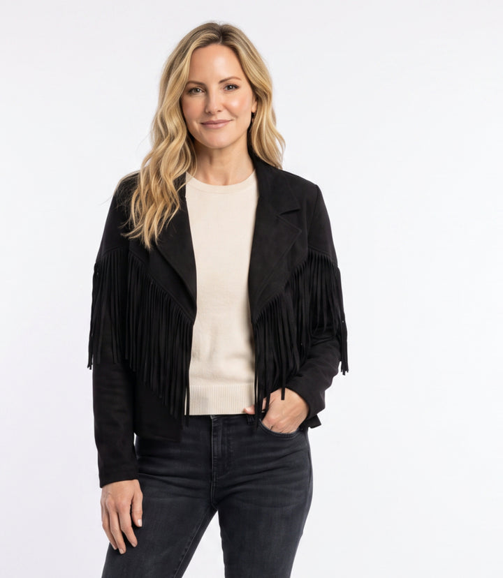 Long Sleeve Fringe Jacket