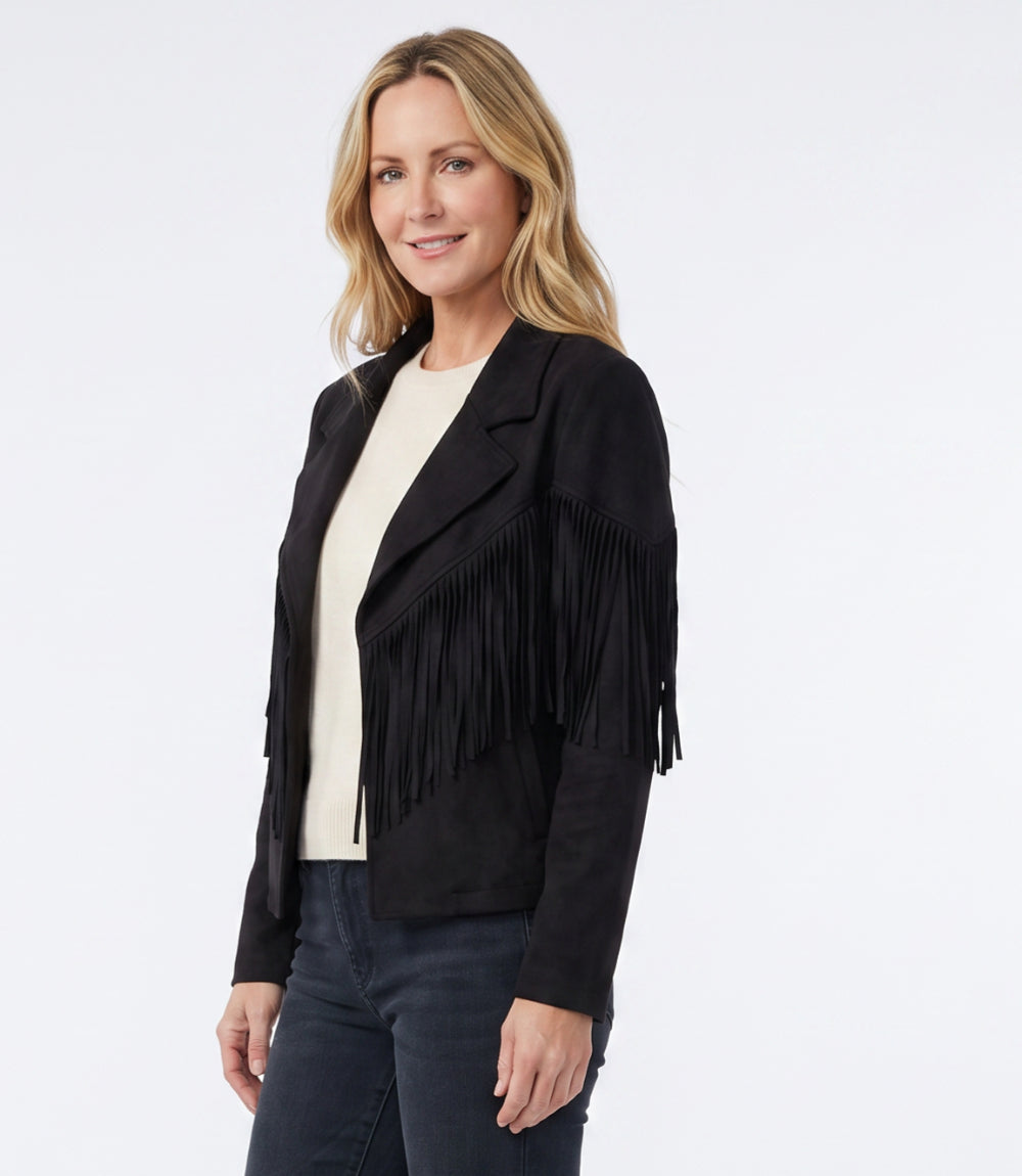 Long Sleeve Fringe Jacket