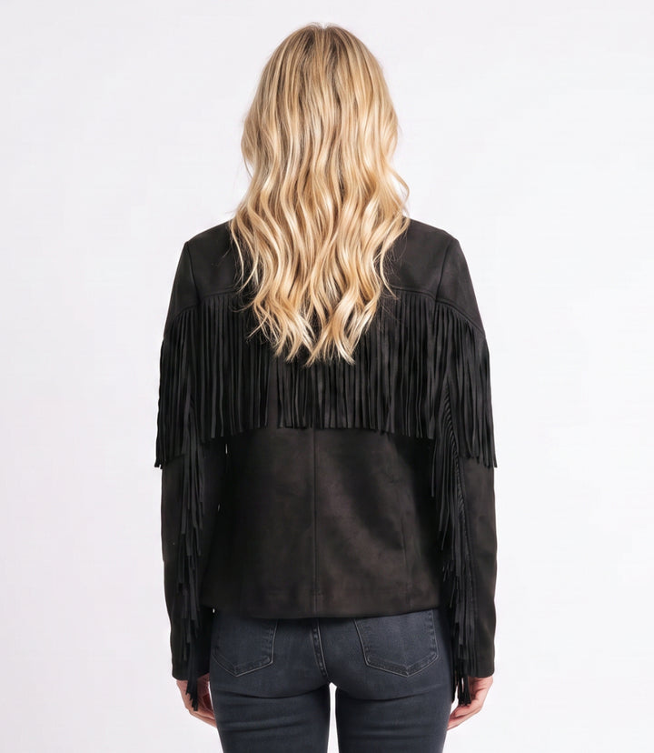 Long Sleeve Fringe Jacket