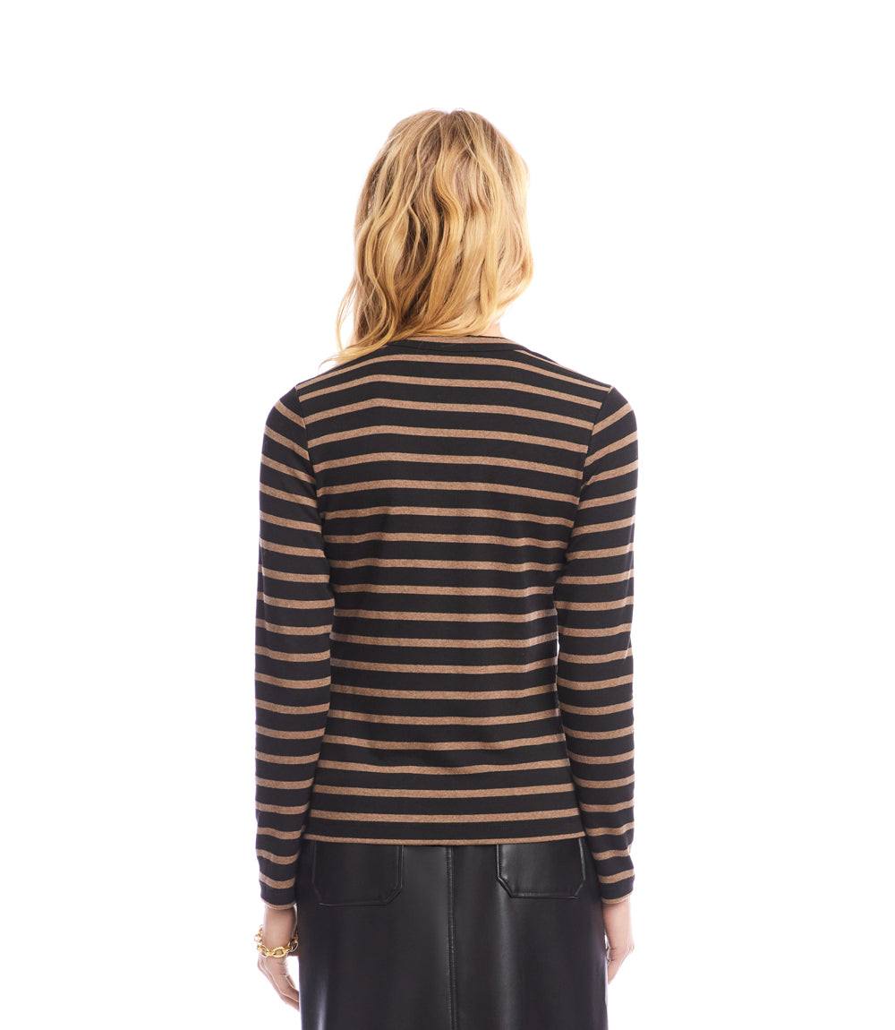 Stripe Long Sleeve Crewneck Top