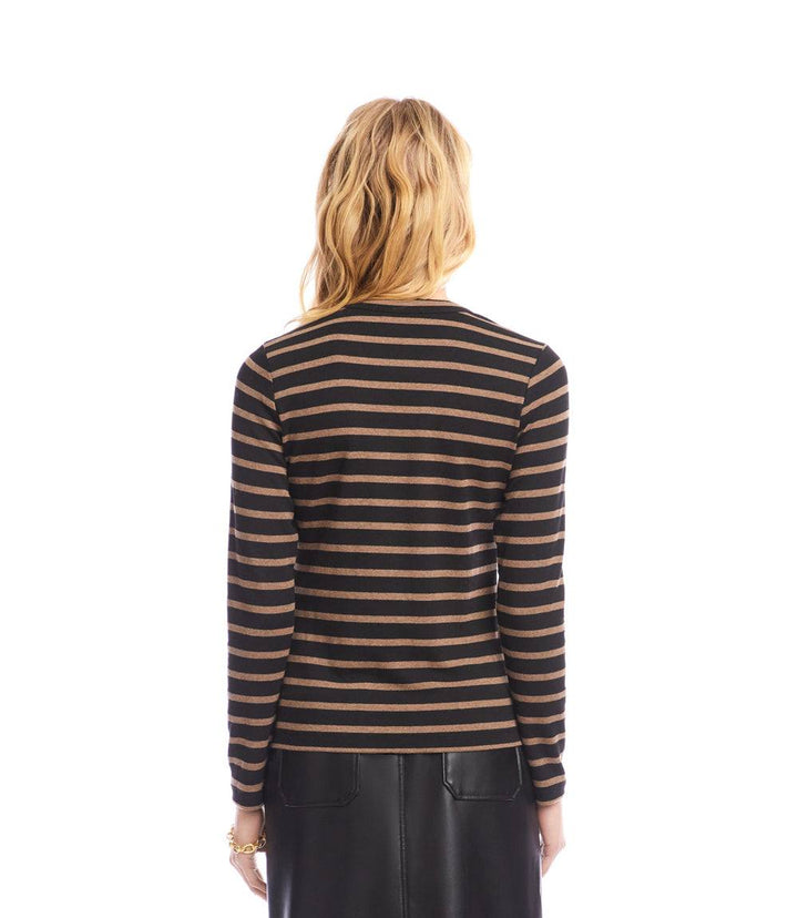 Stripe Long Sleeve Crewneck Top