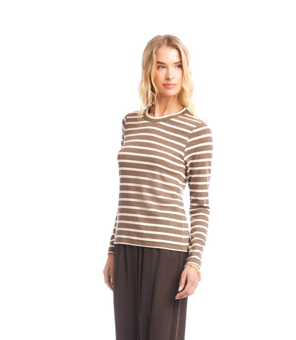Stripe Long Sleeve Crewneck Top