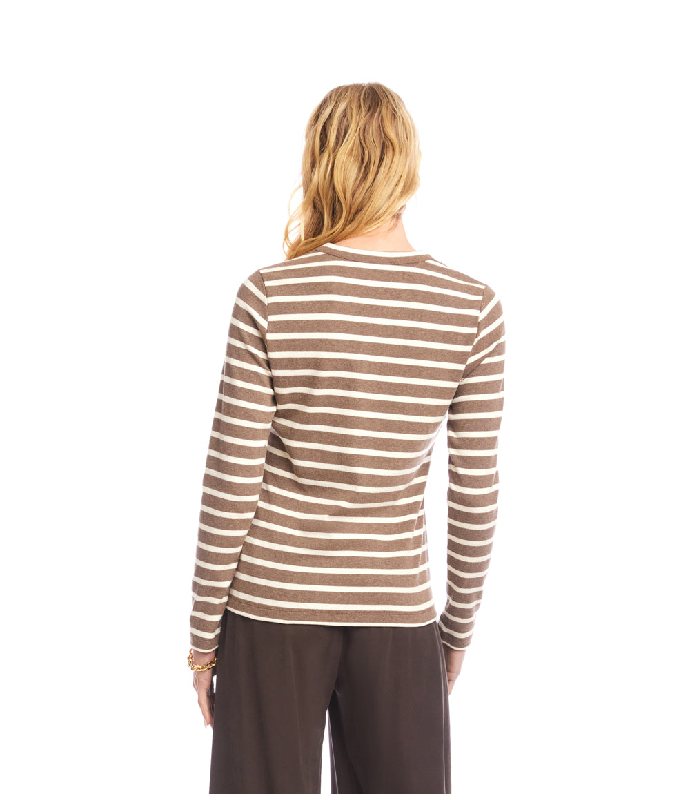 Stripe Long Sleeve Crewneck Top