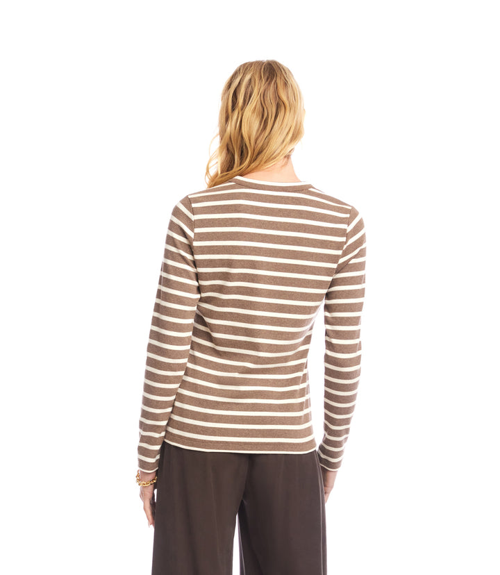 Stripe Long Sleeve Crewneck Top
