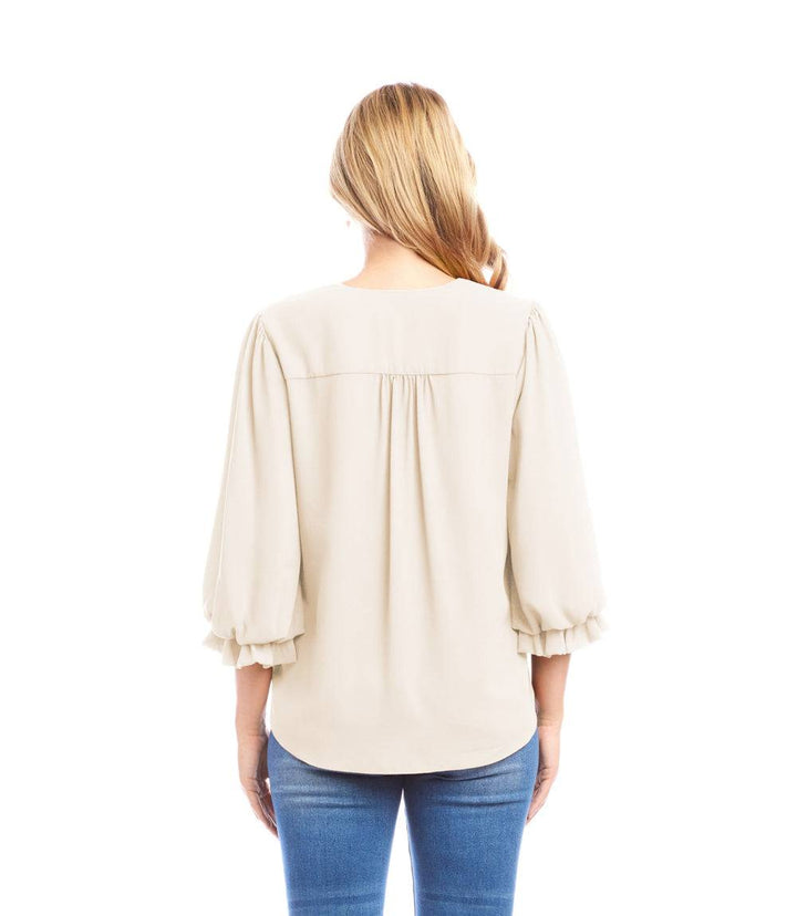 Layered Sleeve Asymmetric Top