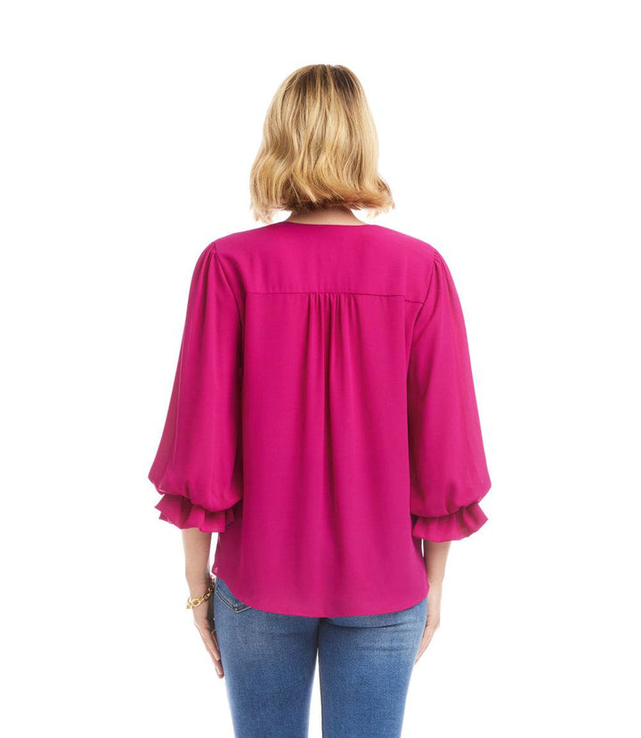 Layered Sleeve Asymmetric Top