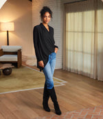 Contrast Double Layer Wrap Top