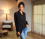 Contrast Double Layer Wrap Top