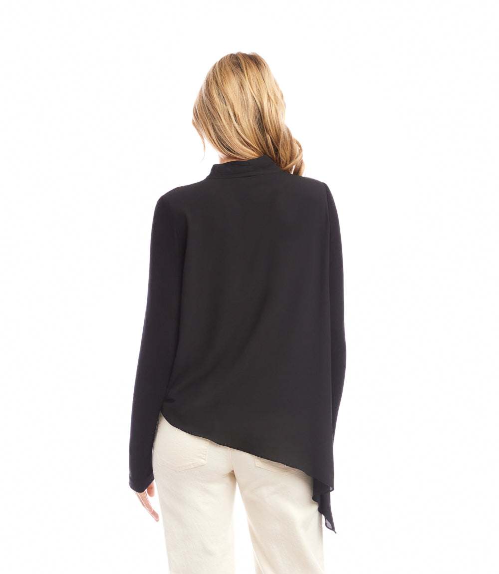 Contrast Double Layer Wrap Top